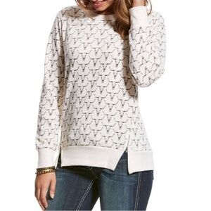 Ariat Sweatshirt Steer Print, Zippers